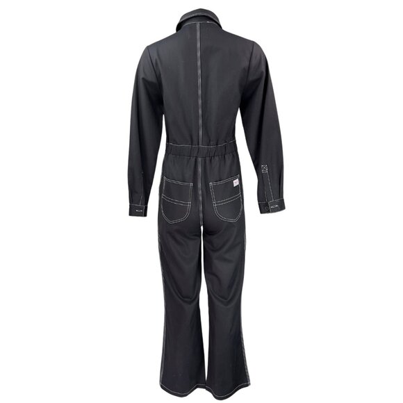 Rolla's Black Boiler Suit with White Topstitch - Picture 2 of 2